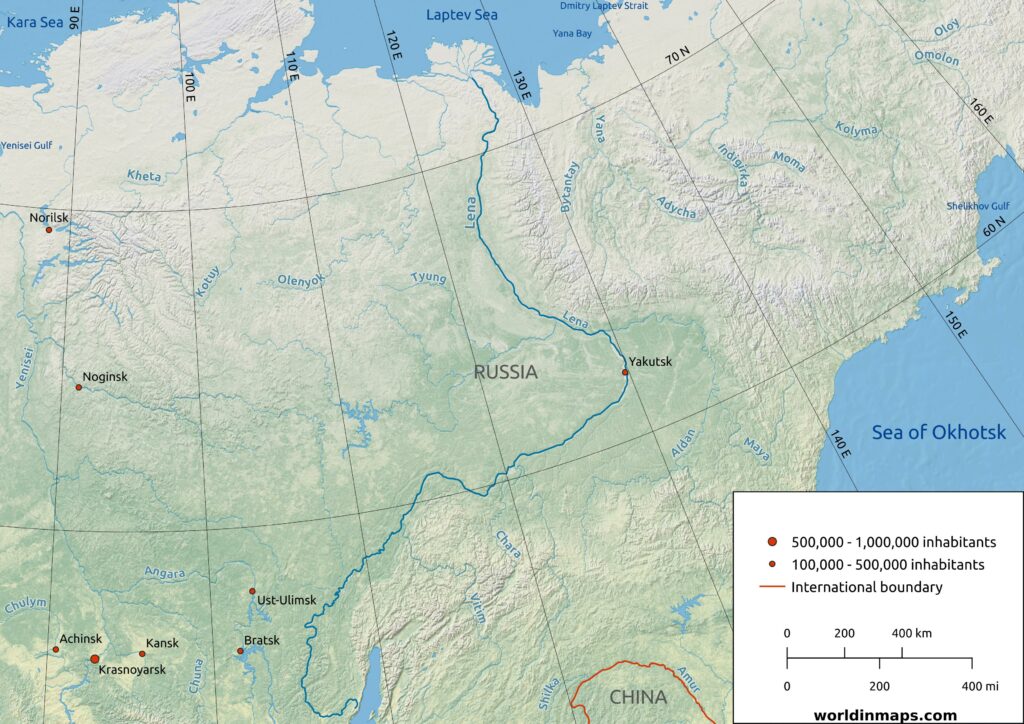 Lena River Map