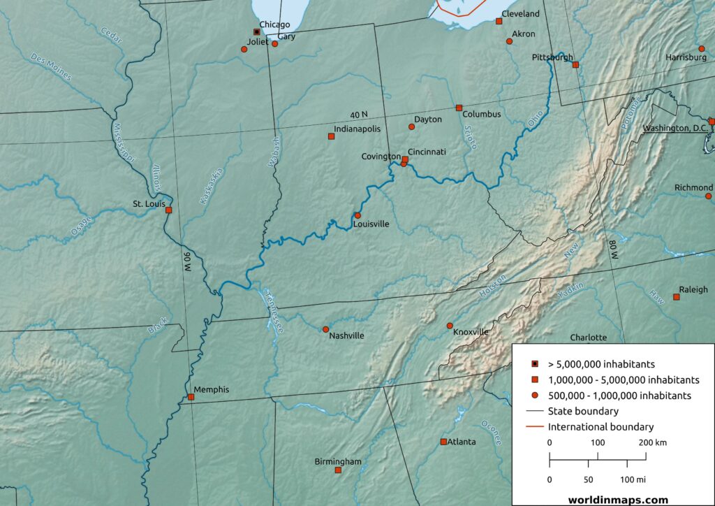 Ohio River map