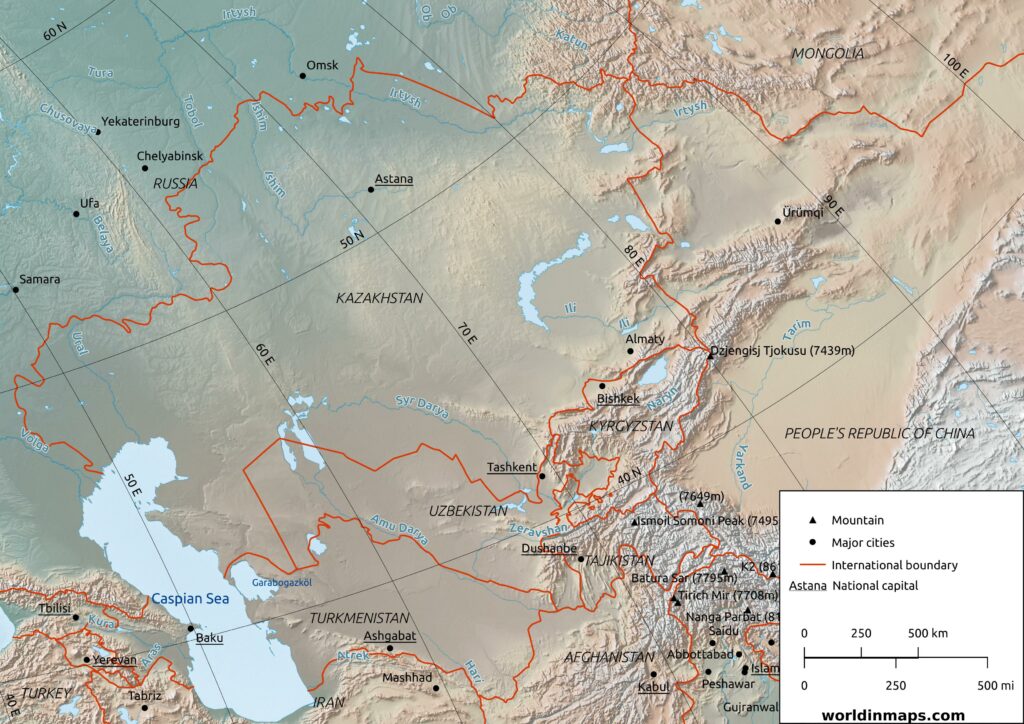 Map of Central Asia