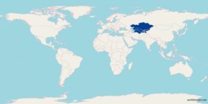 Central Asia on the world map