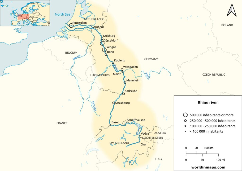 Rhine River Map